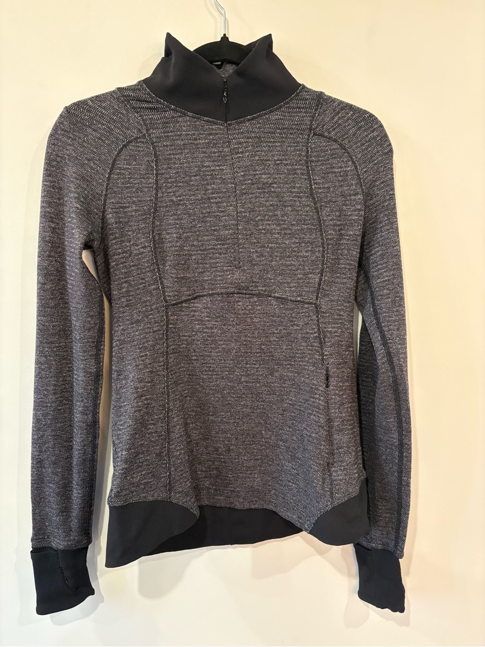 lululemon athletica Heathered Gray Half-Zip Turtleneck Sweater